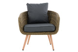 Fauteuil Ameland rond ijzergrijs 45 cm (lichtbruin) (2)