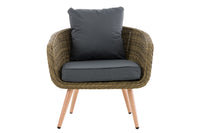 Fauteuil Ameland rond ijzergrijs 45 cm (lichtbruin) (2)