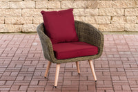 Fauteuil Ameland rond robijnrood 45 cm (lichtbruin)