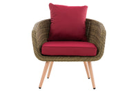 Fauteuil Ameland rond robijnrood 45 cm (lichtbruin) (2)