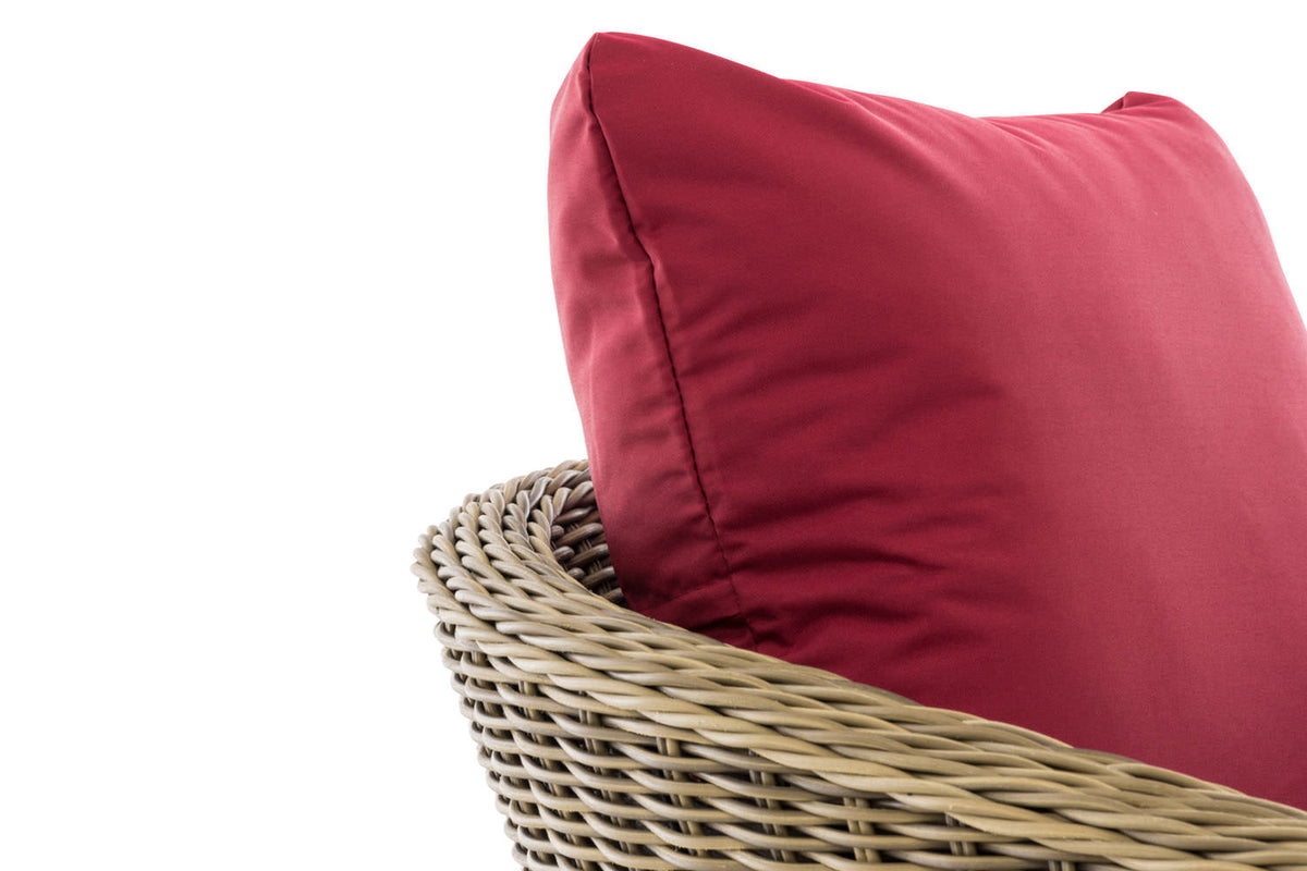 Fauteuil Ameland rond robijnrood 45 cm (lichtbruin) (4)