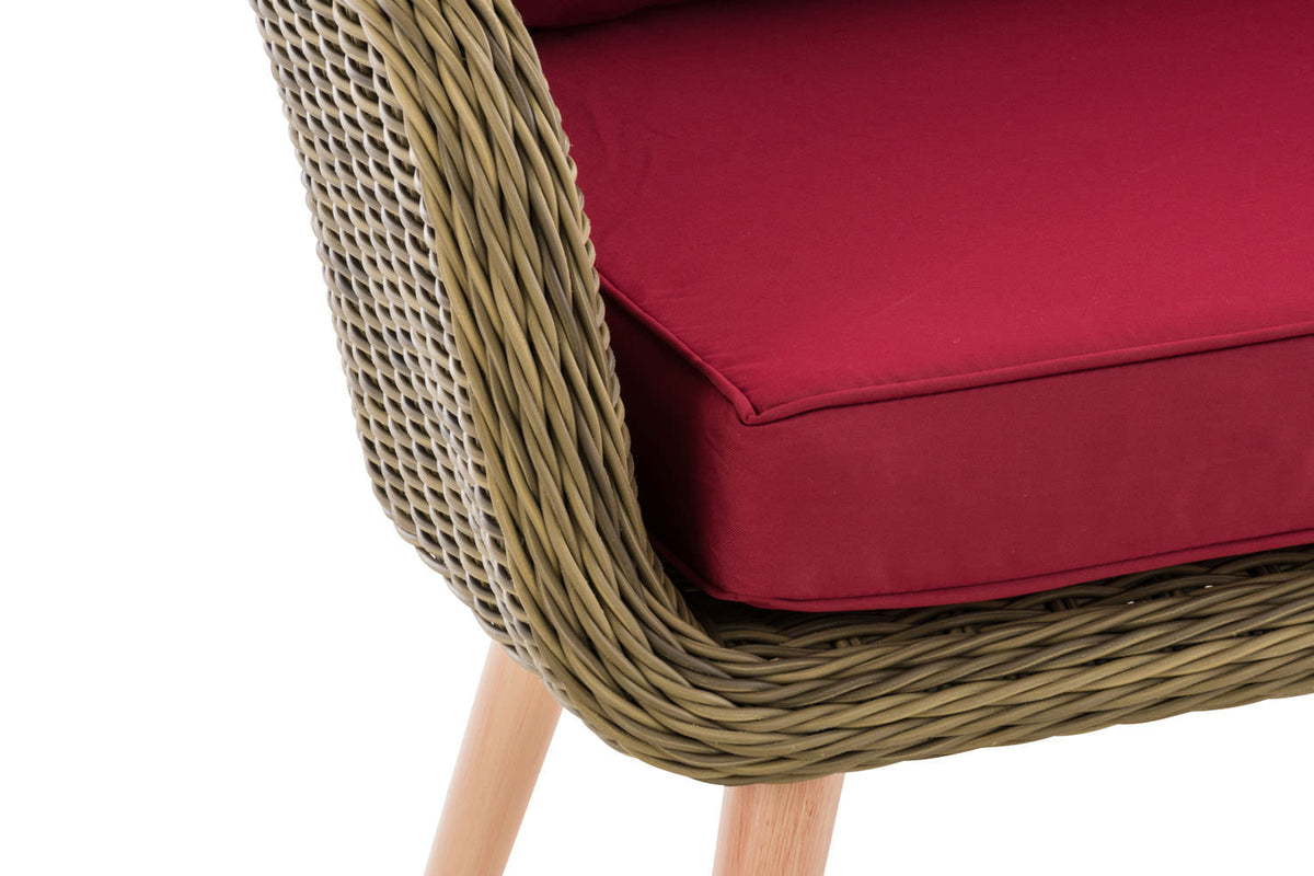 Fauteuil Ameland rond robijnrood 45 cm (lichtbruin) (5)