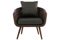Fauteuil Ameland rond antraciet 45 cm (donkerbruin) (2)