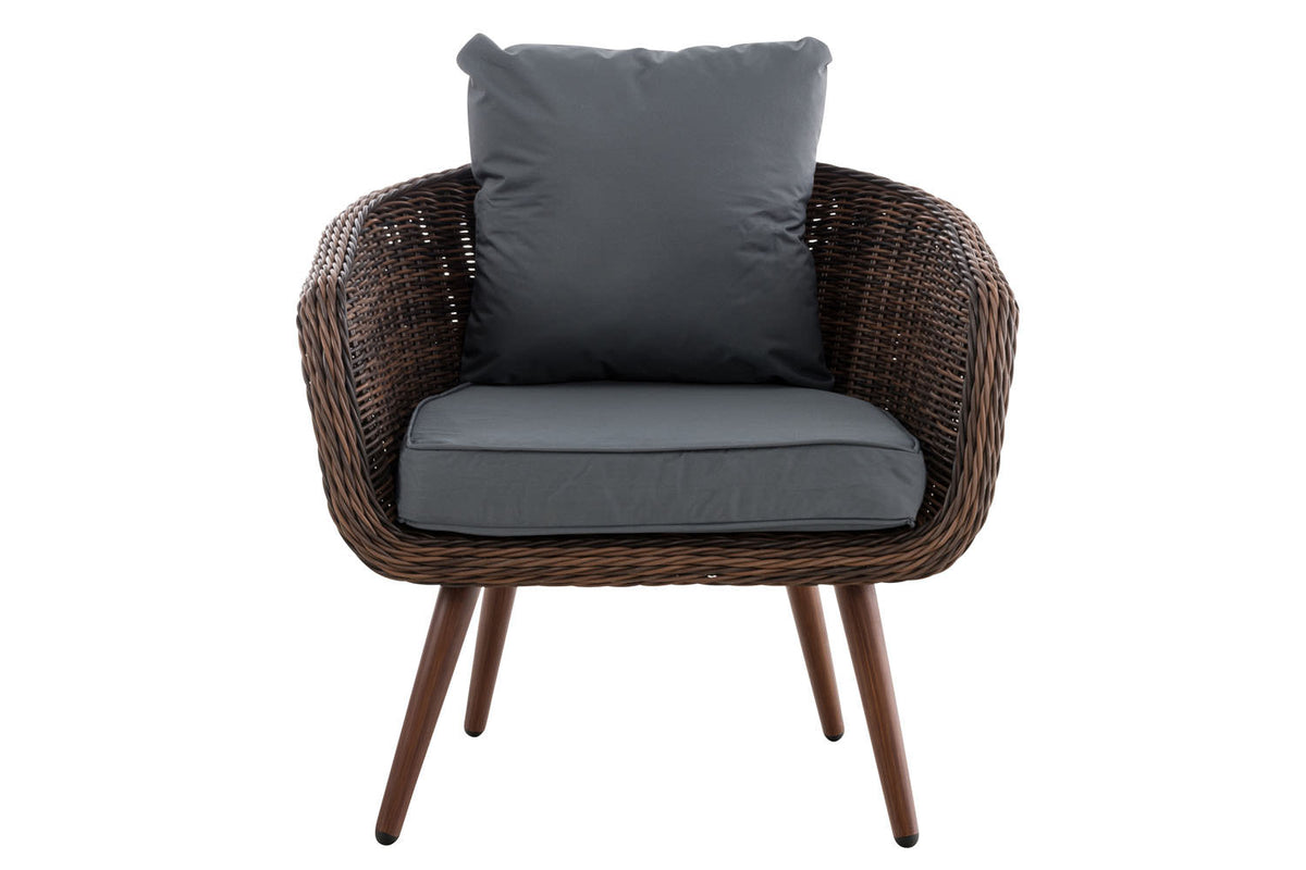 Fauteuil Ameland rond ijzergrijs 45 cm (donkerbruin) (2)