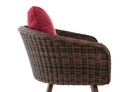 Fauteuil Ameland rond robijnrood 45 cm (donkerbruin) (3)