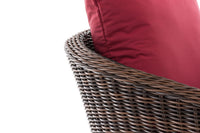 Fauteuil Ameland rond robijnrood 45 cm (donkerbruin) (4)
