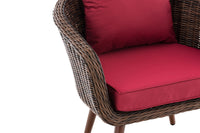 Fauteuil Ameland rond robijnrood 45 cm (donkerbruin) (5)
