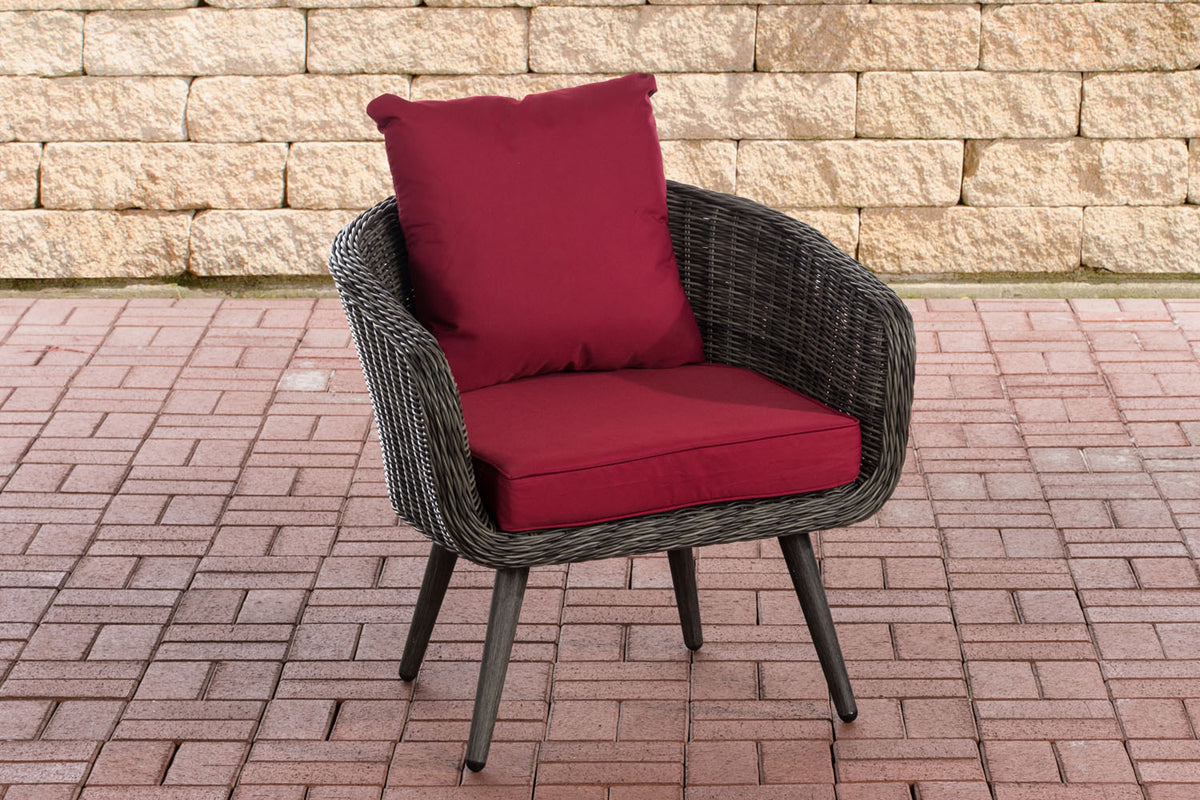 Fauteuil Ameland rond robijnrood 45 cm (donkergrijs) (7)