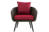 Fauteuil Ameland rond robijnrood 45 cm (donkergrijs) (8)