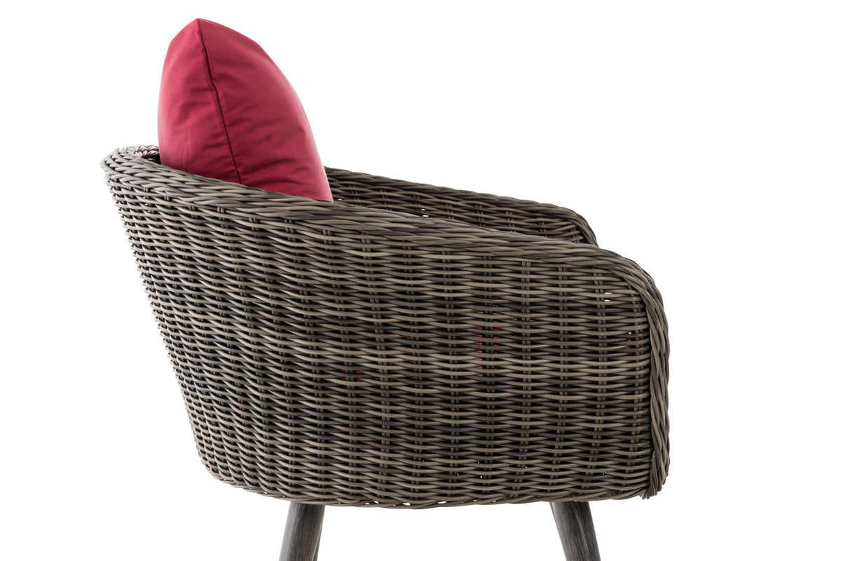 Fauteuil Ameland rond robijnrood 45 cm (donkergrijs) (9)