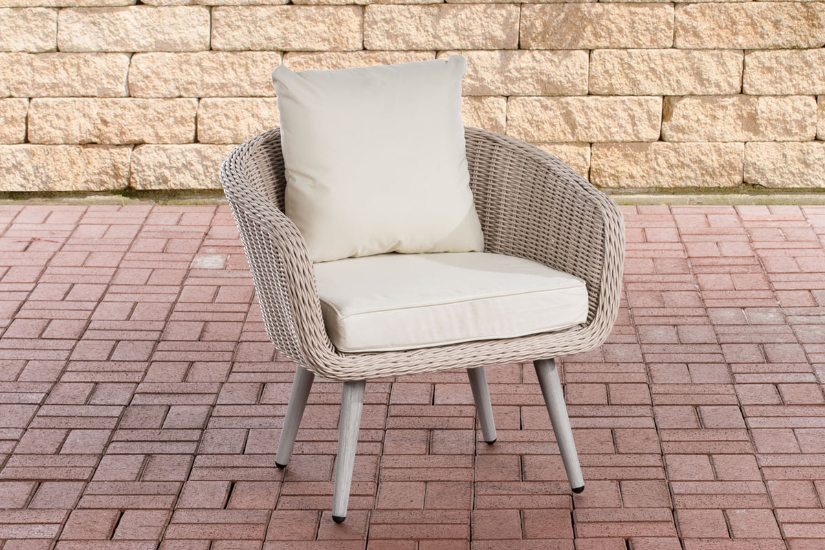 Fauteuil Ameland rond crèmewit 45 cm (lichtgrijs)