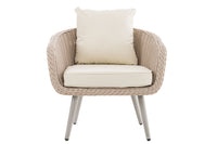 Fauteuil Ameland rond crèmewit 45 cm (lichtgrijs) (2)