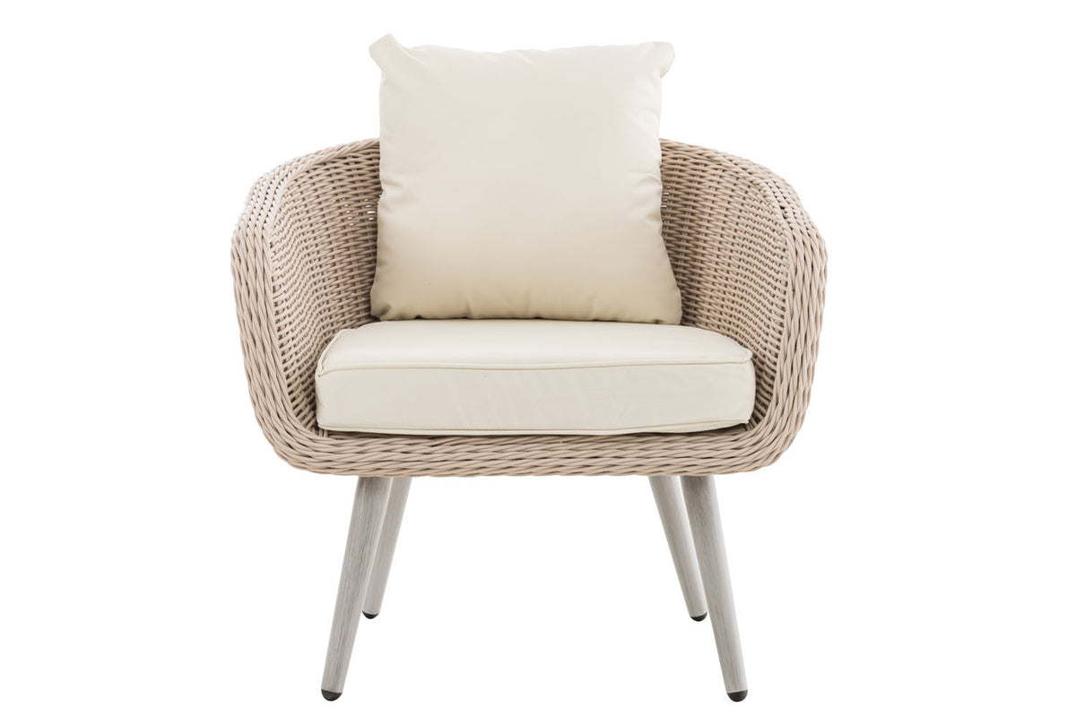 Fauteuil Ameland rond crèmewit 45 cm (lichtgrijs) (2)