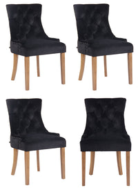 4-delige set eetkamerstoelen Aberdeen fluweel antiek-licht