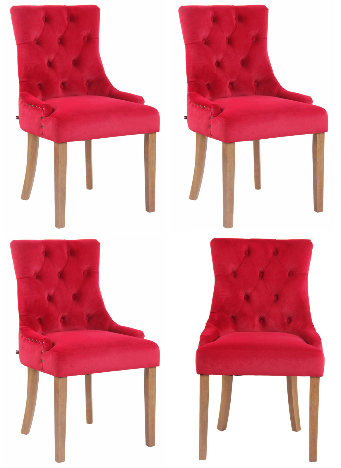 4-delige set eetkamerstoelen Aberdeen fluweel antiek-licht (7)