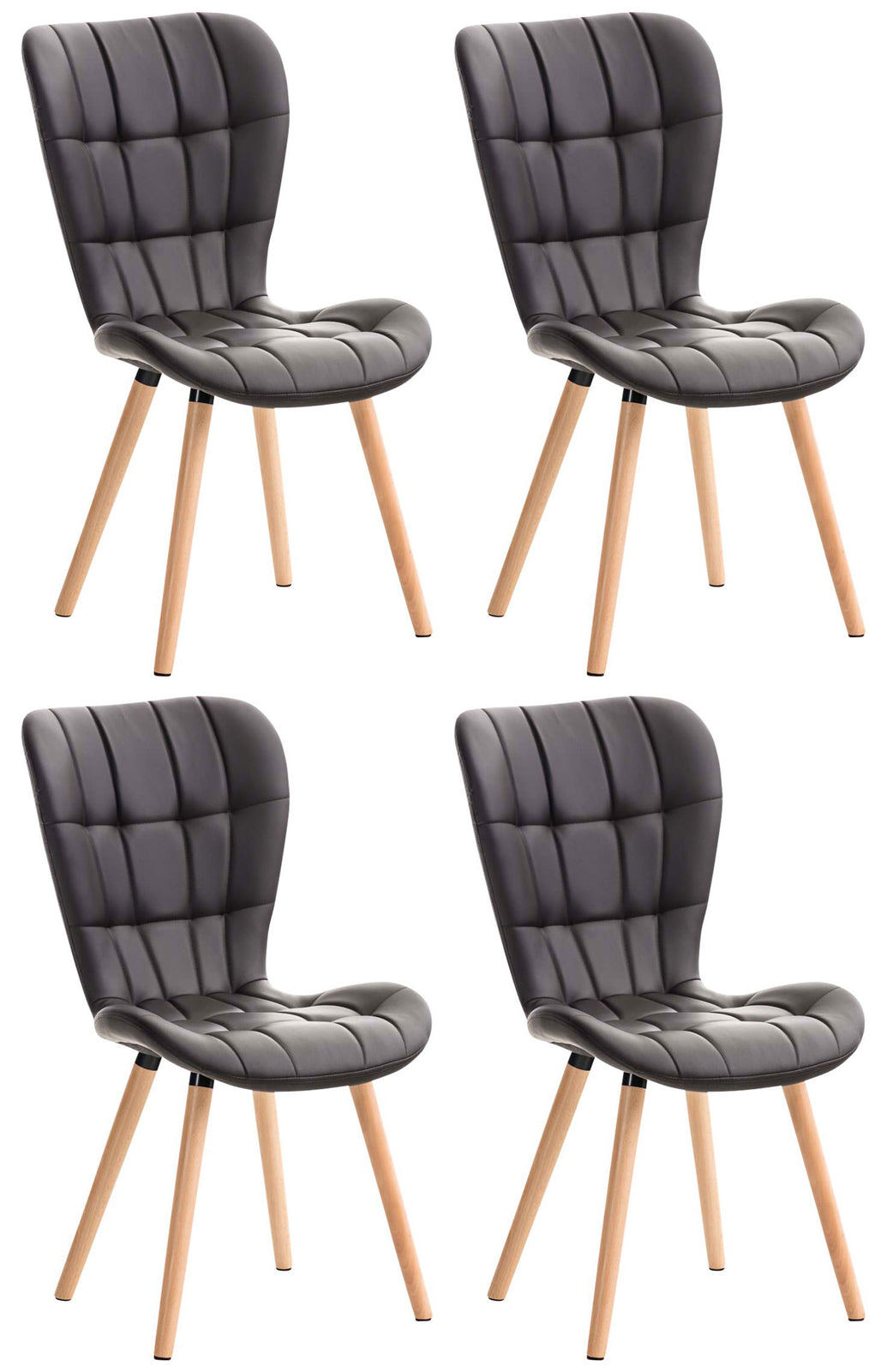 4-delige set eetkamerstoelen Elda kunstleer