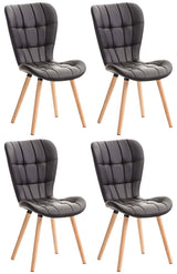 4-delige set eetkamerstoelen Elda kunstleer