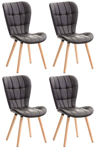 4-delige set eetkamerstoelen Elda kunstleer