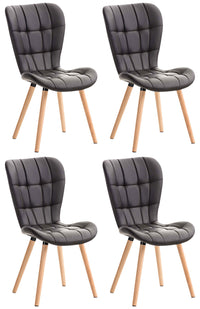 4-delige set eetkamerstoelen Elda kunstleer