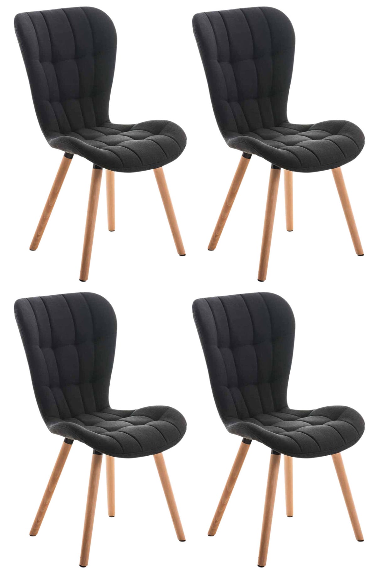 4-delige stoelenset Elda stof natura