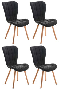 4-delige stoelenset Elda stof natura