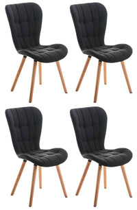 4-delige stoelenset Elda stof natura