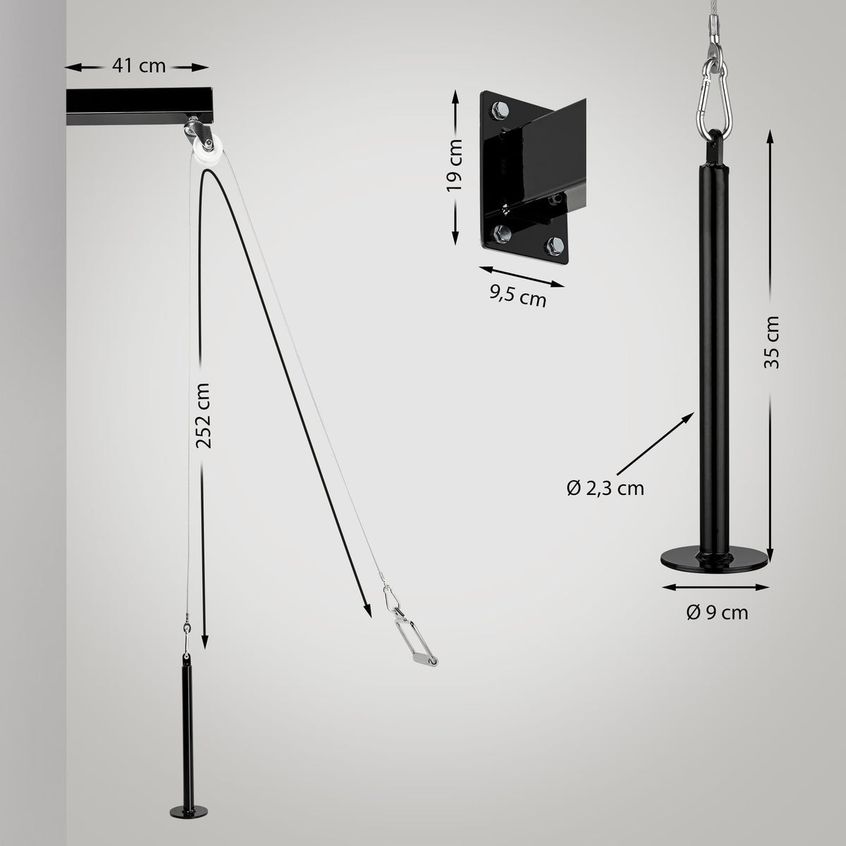 Kabeltreksysteem + handgrepenset voor lat-pulldown (7)