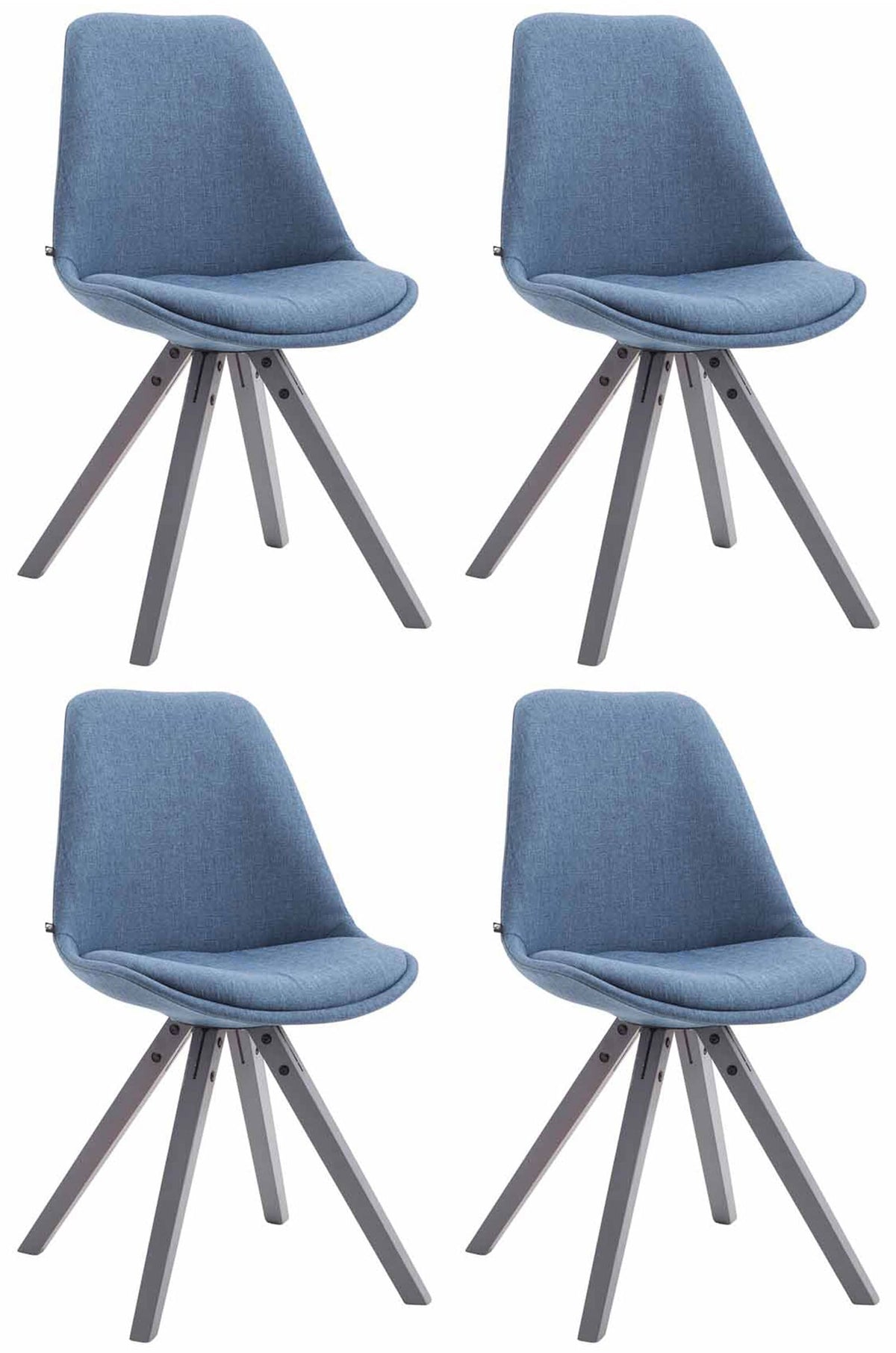 4-delige set bezoekersstoel Toulouse stof Square grijs