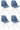 4-delige set bezoekersstoelen Toulouse stof Square wit