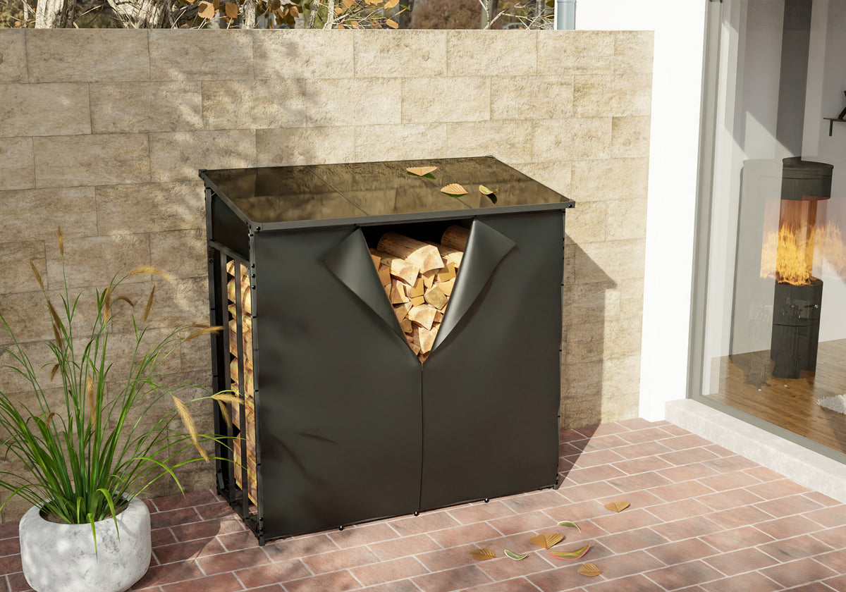 Houtopslag + afdekzeil Ruston aluminium S (2)