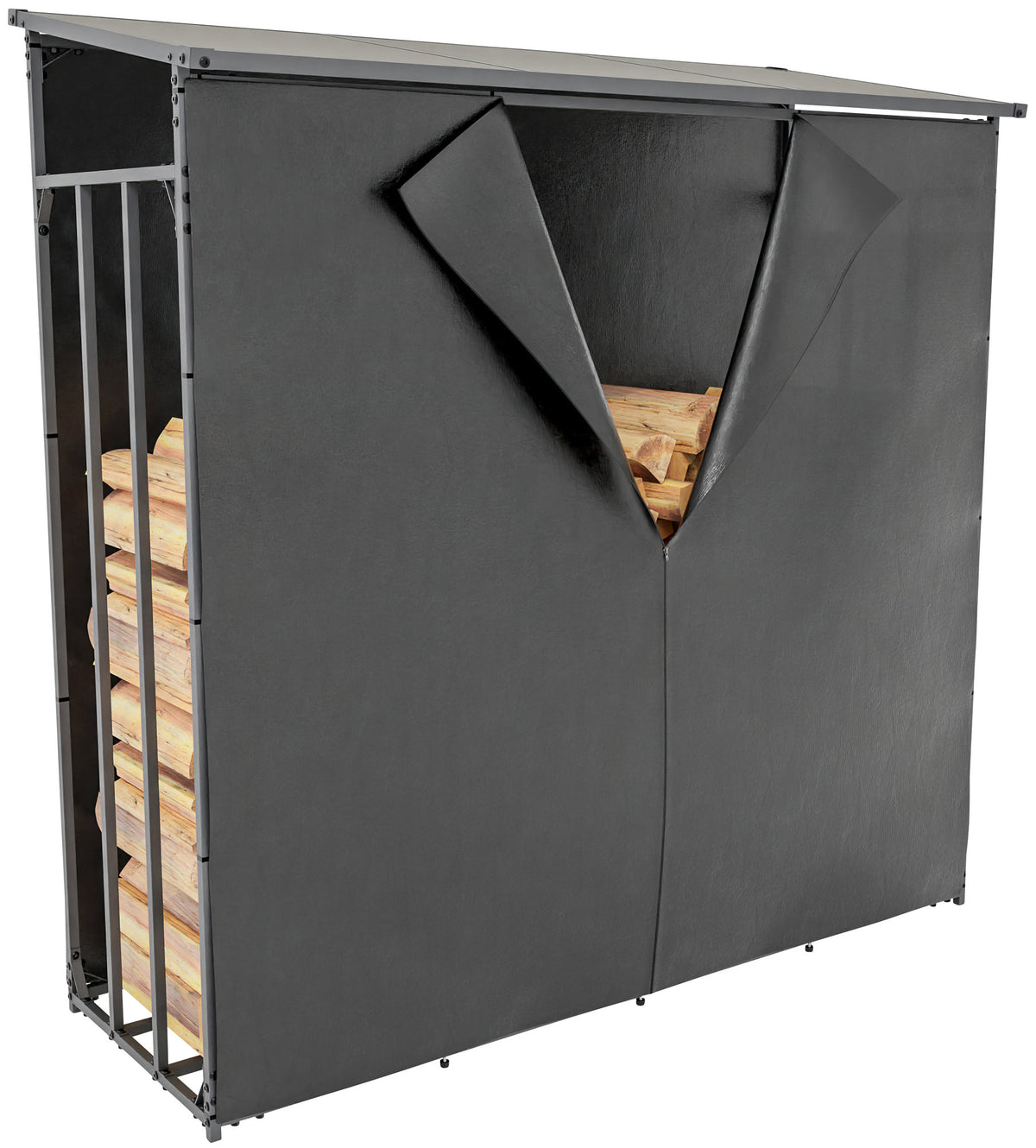 Haardhoutopslag + afdekzeil Ruston Aluminium XXL