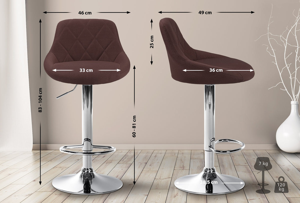 Barkruk Lazio stof chroom (10)