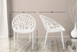 2-delige set stapelstoelen CRYSTAL