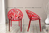 2-delige set stapelstoelen CRYSTAL