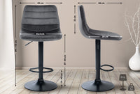 Barkruk Lex Fluweel Zwart (7)
