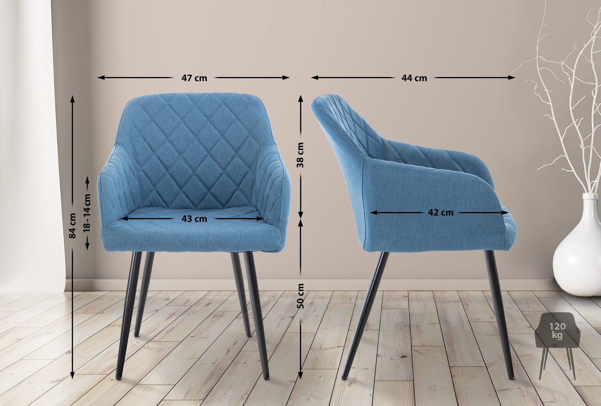 Set van 2 eetkamerstoelen Shila stof (9)