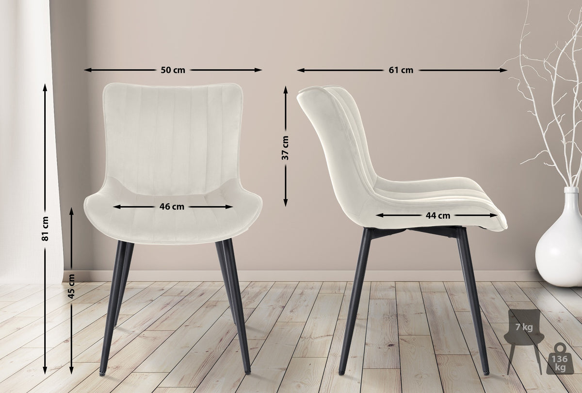 Set van 2 stoelen Largo fluweel (2)