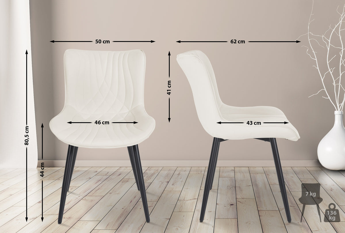 2-delige stoelset Brady fluweel (2)