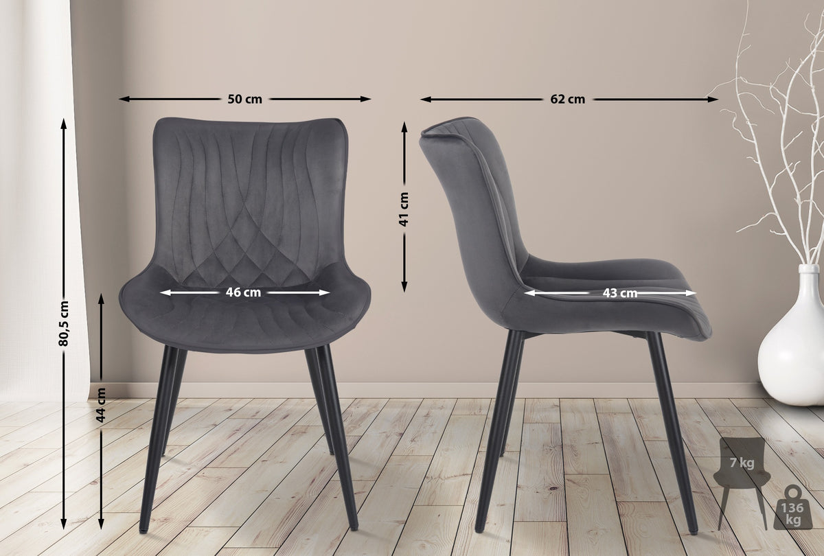 2-delige stoelset Brady fluweel (10)