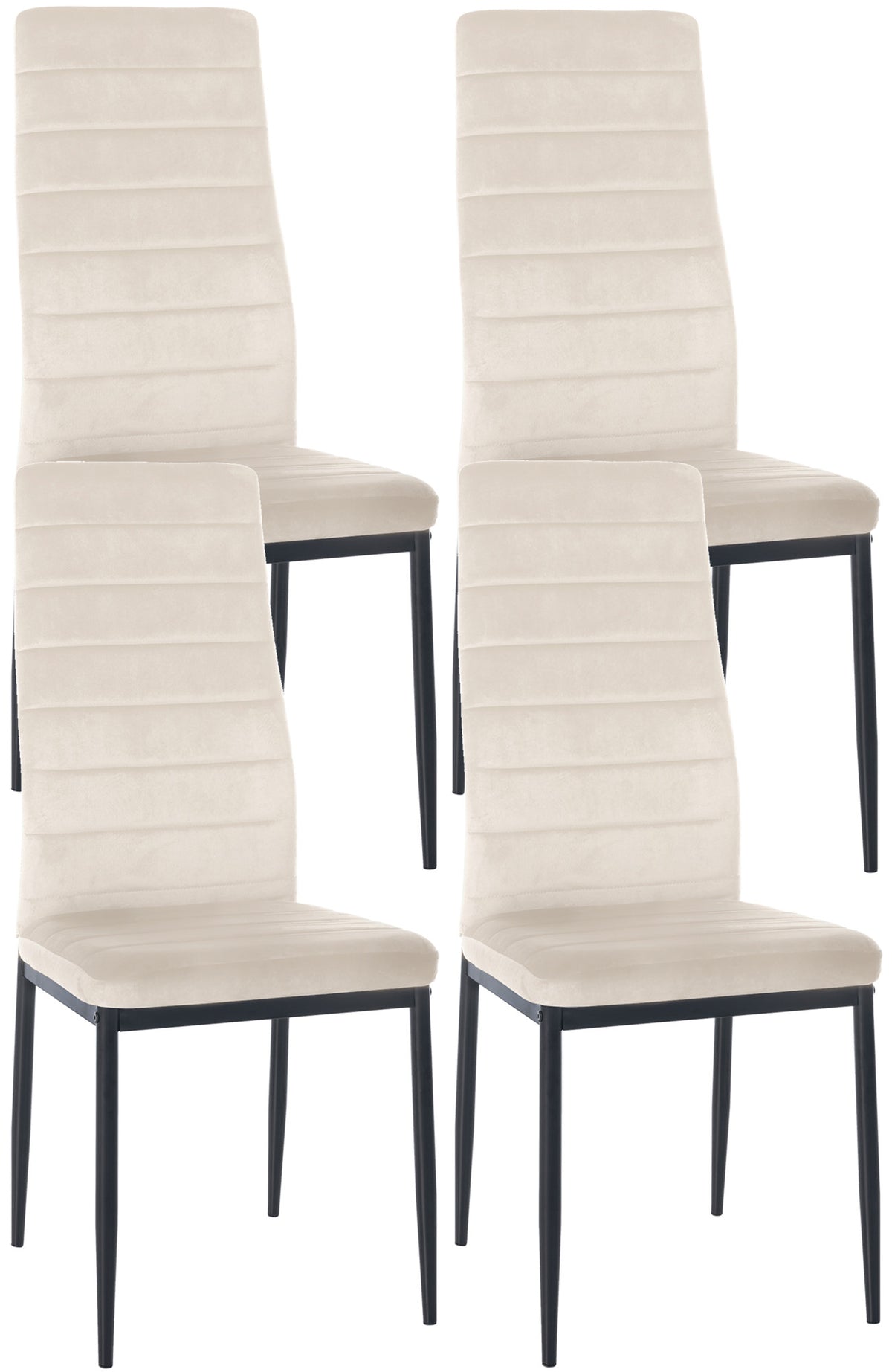 4-delige set eetkamerstoelen Mayfair fluweel