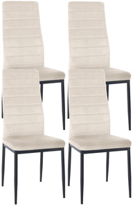 4-delige set eetkamerstoelen Mayfair fluweel
