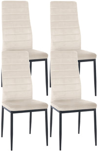 4-delige set eetkamerstoelen Mayfair fluweel