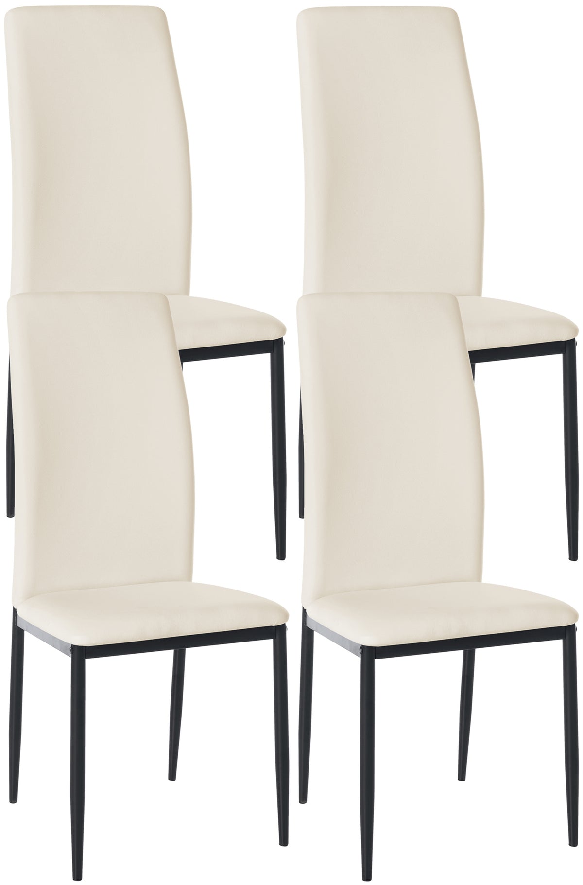4-delige set eetkamerstoelen Savino kunstleer