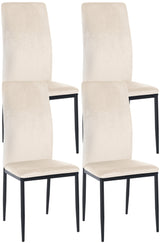 4-delige set eetkamerstoelen Savino fluweel