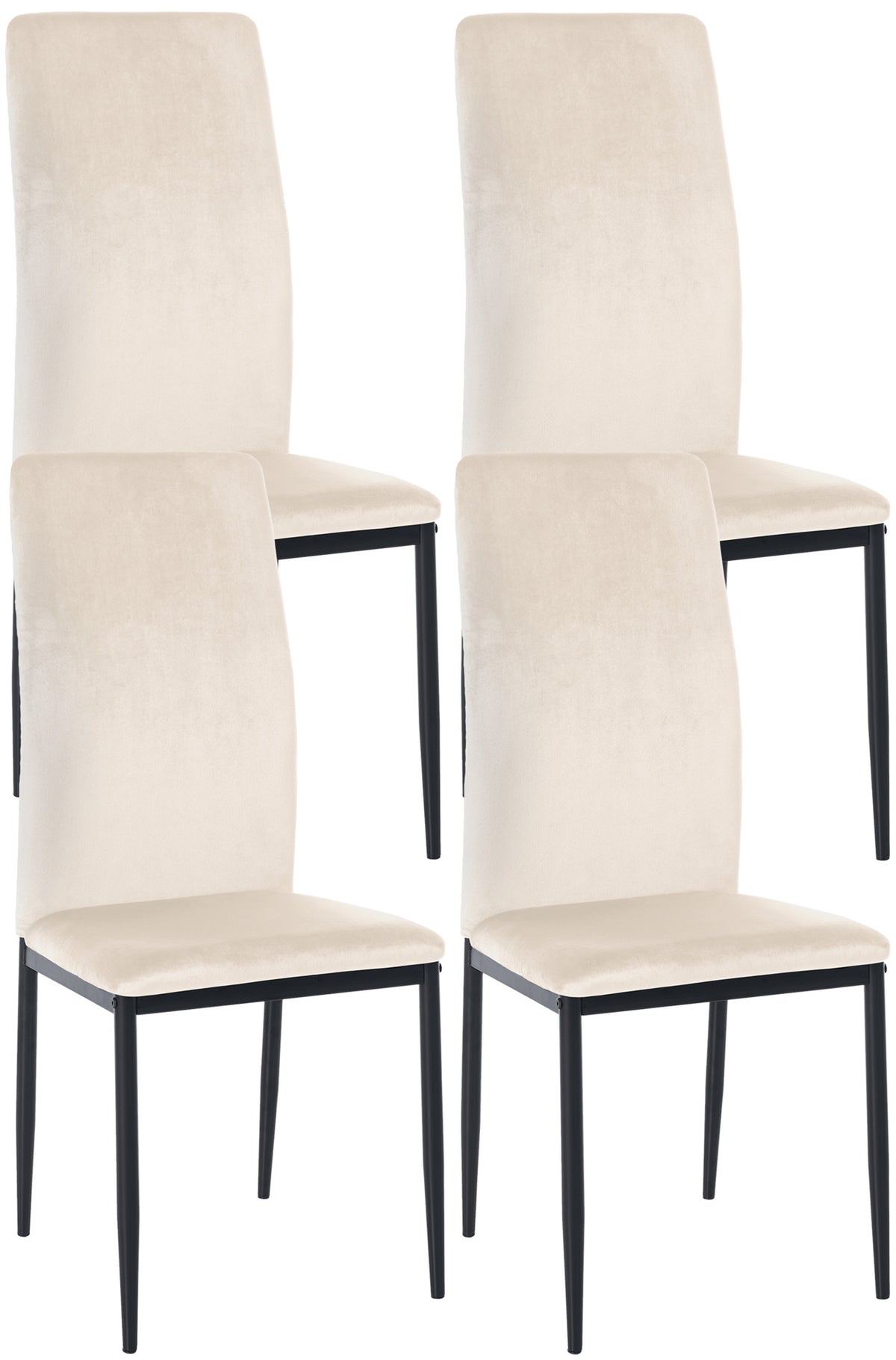 4-delige set eetkamerstoelen Savino fluweel