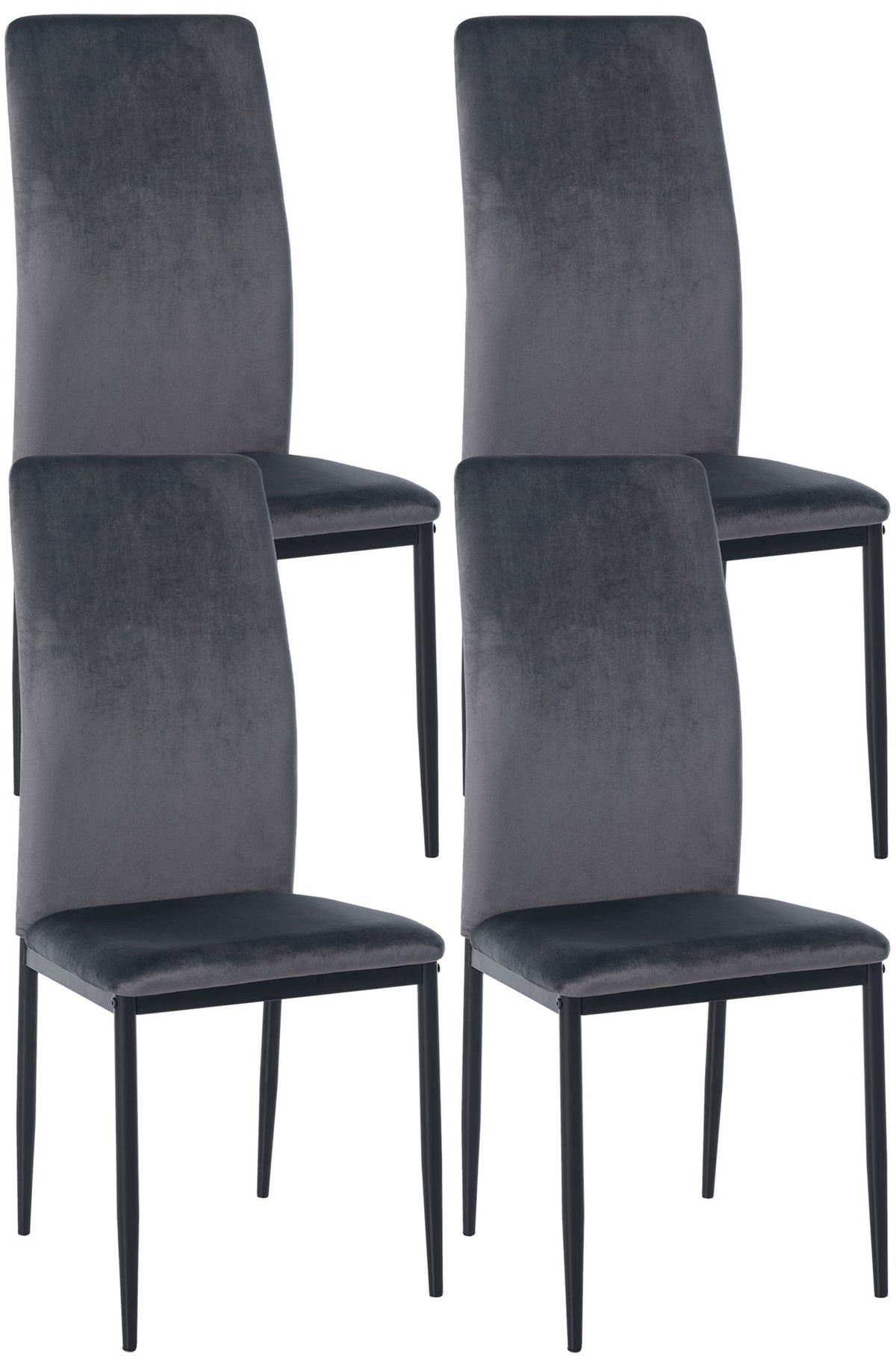 4-delige set eetkamerstoelen Savino fluweel (9)