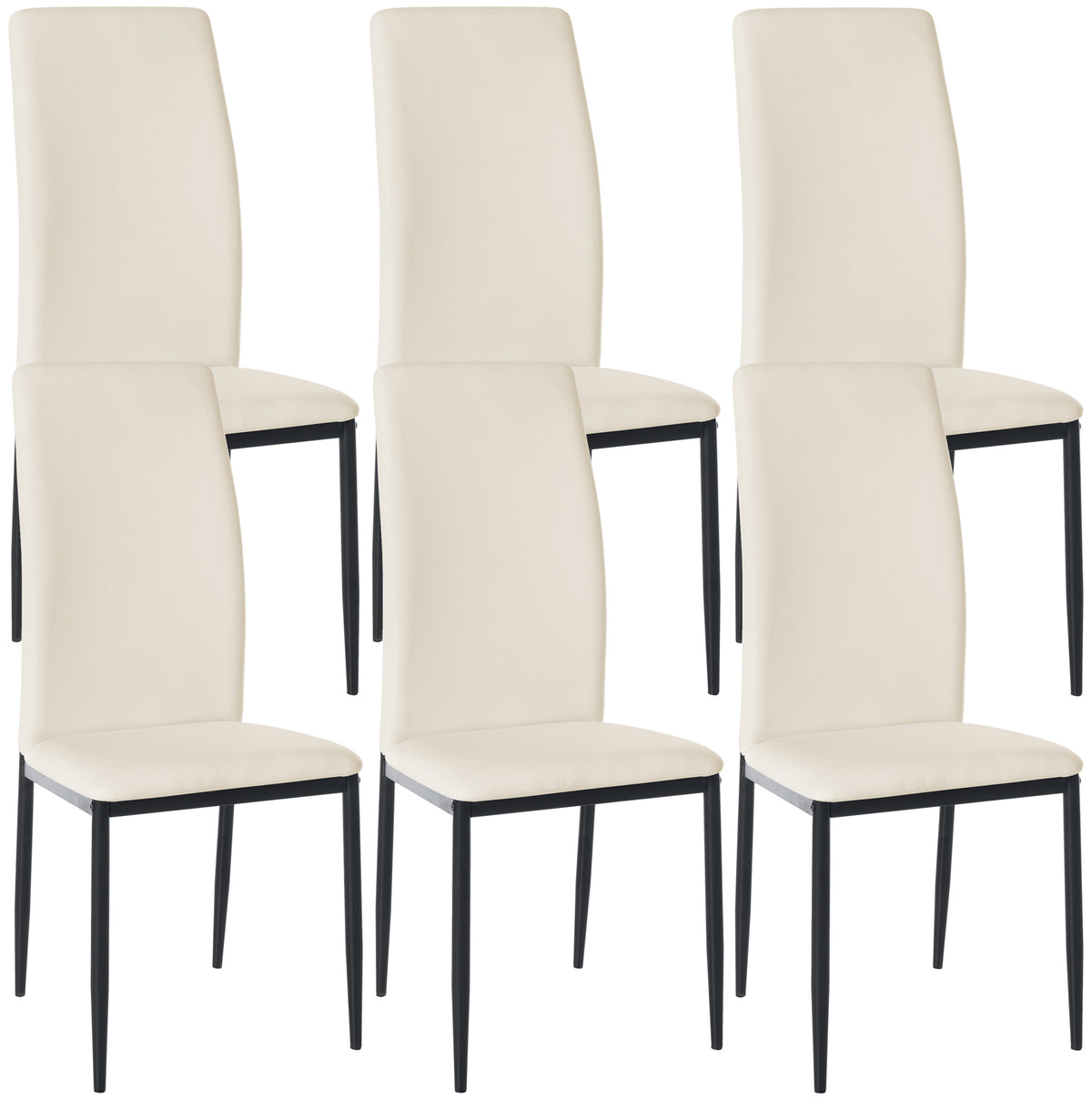 6-delige set eetkamerstoelen Savino kunstleer