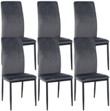 6-delige set eetkamerstoelen Savino fluweel (9)