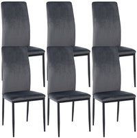 6-delige set eetkamerstoelen Savino fluweel (9)