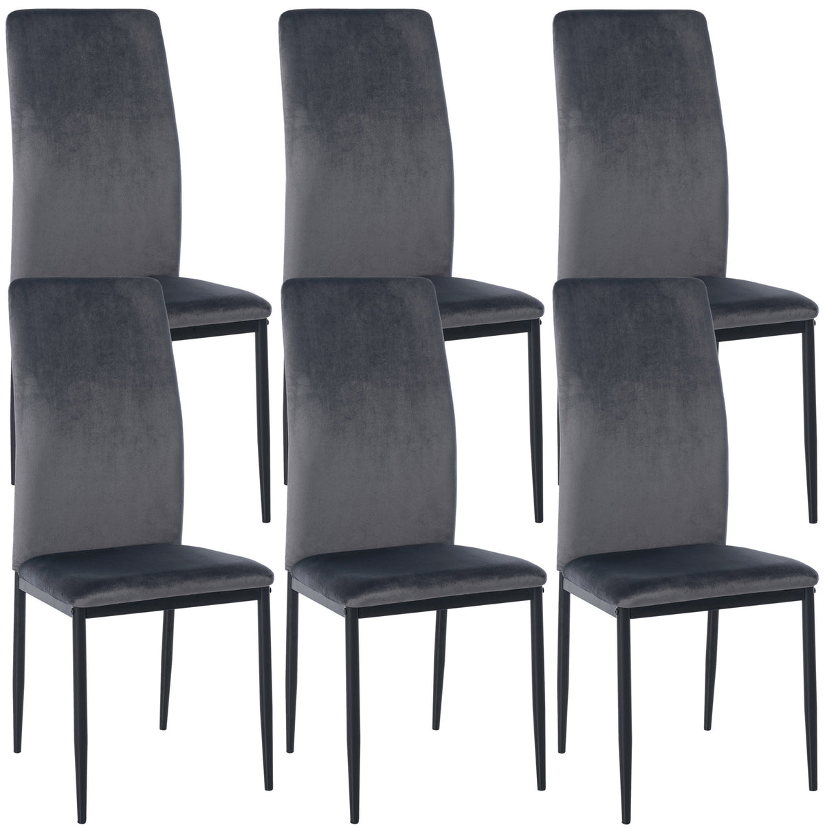 6-delige set eetkamerstoelen Savino fluweel (9)